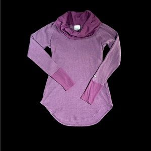 Columbia Thermal waffle knit cowl neck purple long sleeve top, purple Small